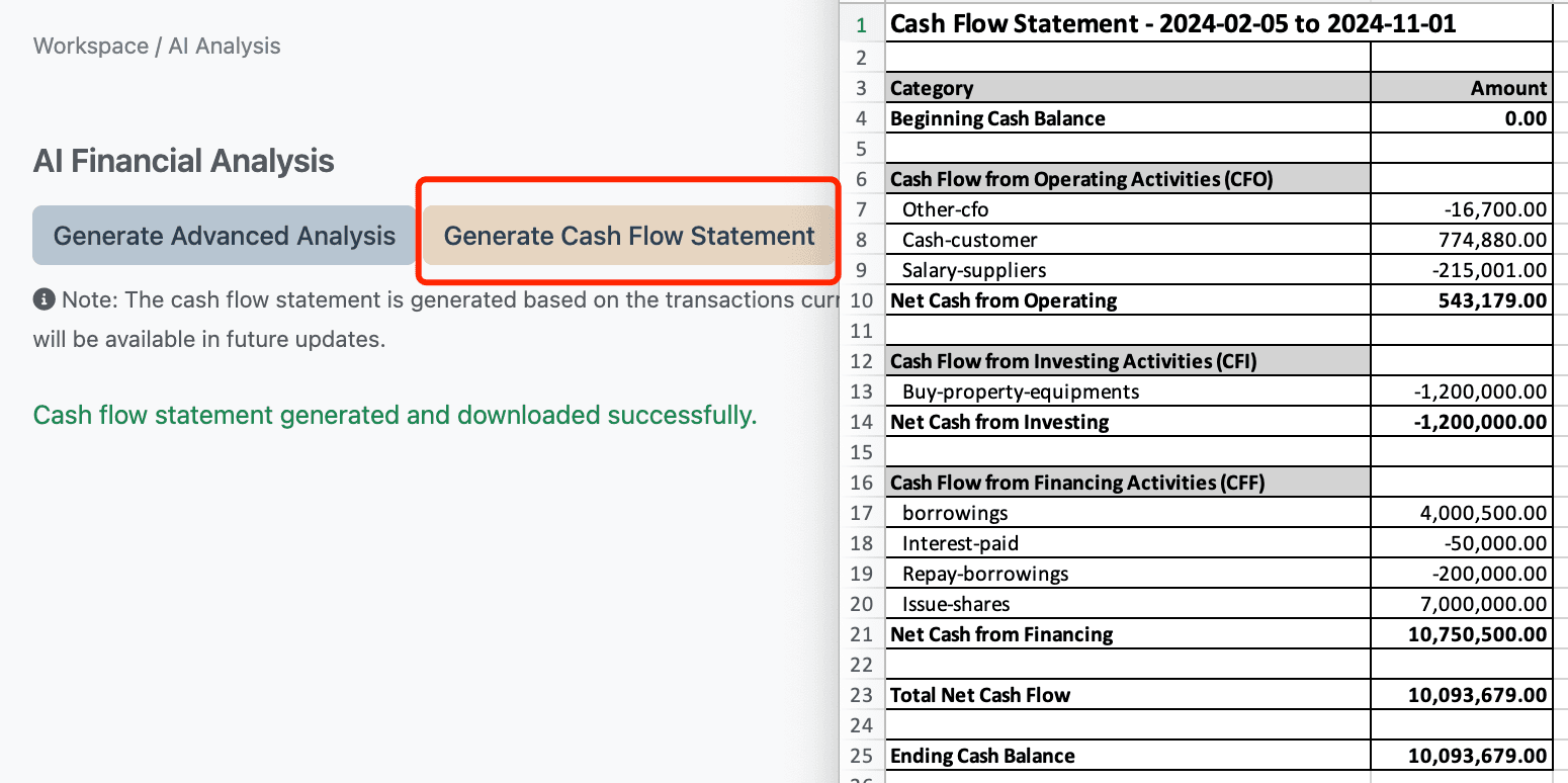 Cashflow-AI AI-powered statements